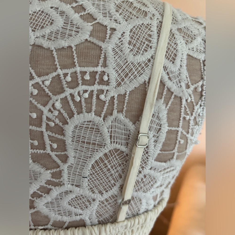 Elegant Cream Maxi Dress with Palm Tree Design - Picture 16 of 16